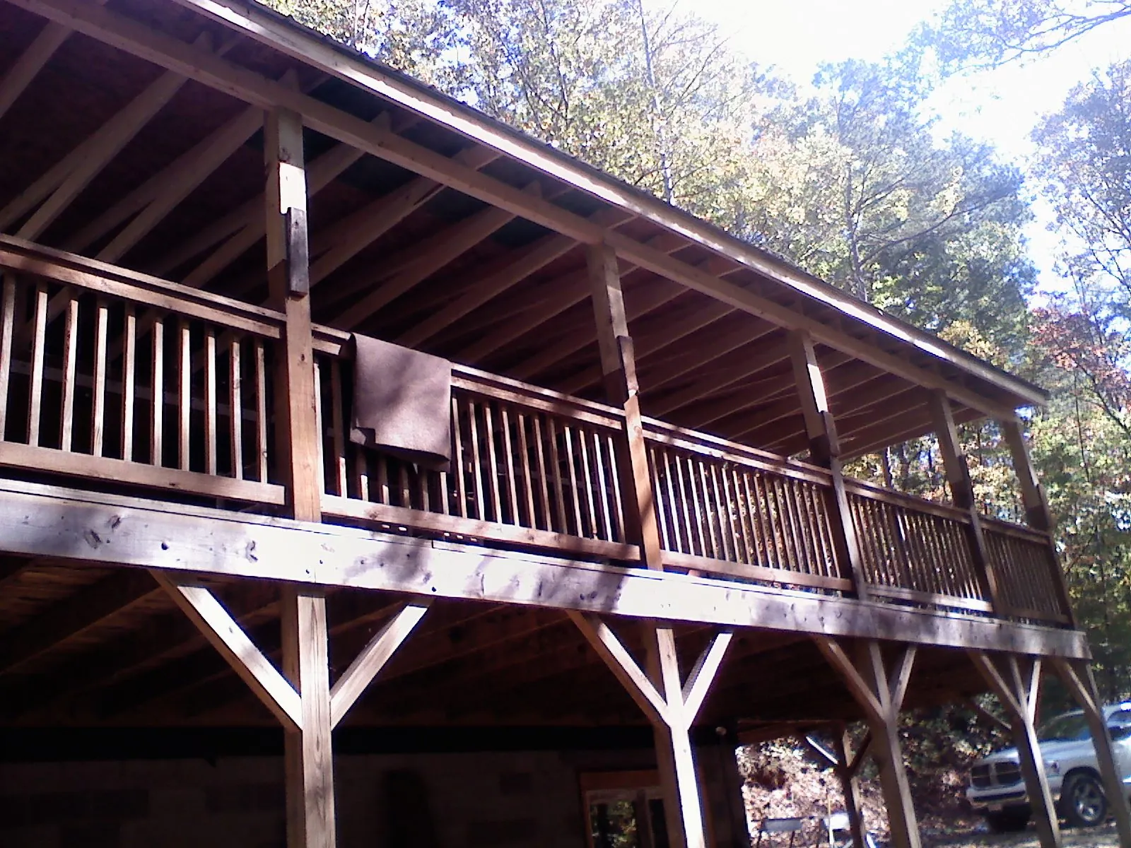 Timber framing under a new elevated porch and deck — Roof Leak Repair in Capitol Heights by Roofing Brothers